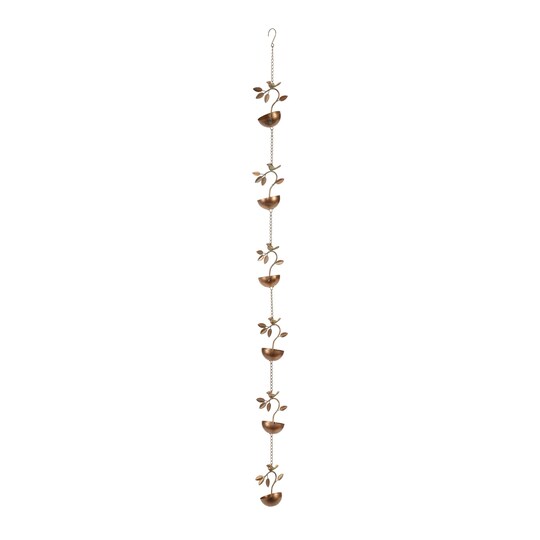 Melrose Bird Branch Hanging Outdoor Rain Chain - 68.5" - Bronze Finish
